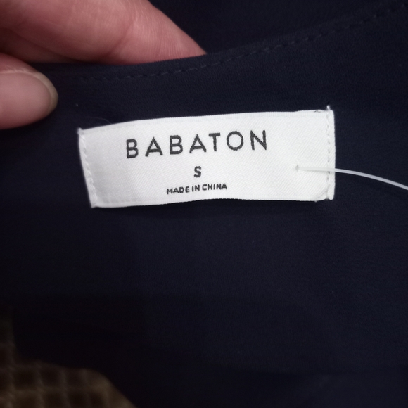 Babaton Blue Sheath Maxi Dress V-Neck Short Sleeve - Picture 2 of 2